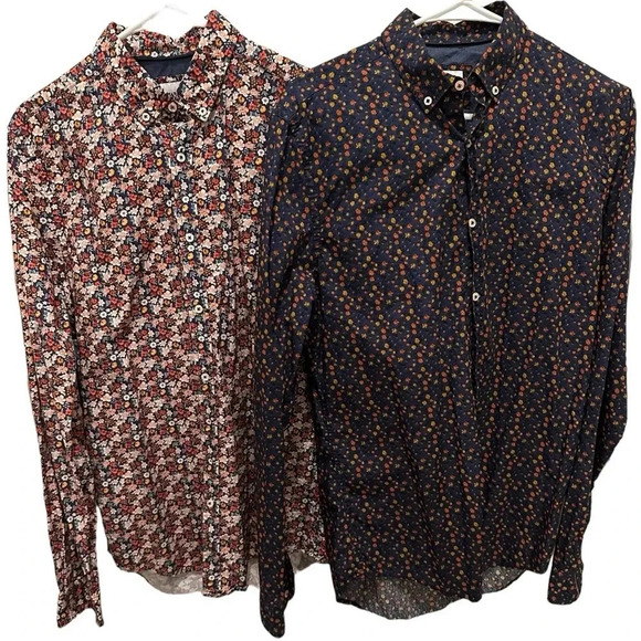 ZARA Floral Men’s Cotton Button Down Shirt Bundle - Picture 1 of 8